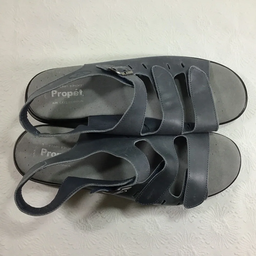 Propet Breeze Walker Light Blue Slingback Leather Sandal - Picture 8 of 11
